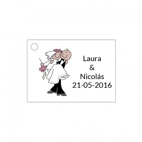 Tarjetita de boda novia en brazos