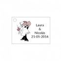 Tarjetita de boda novia en brazos