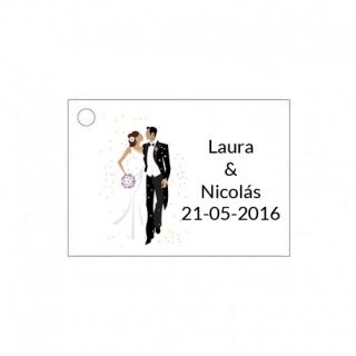 Tarjetita de boda muy original con novios