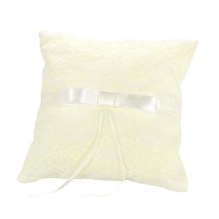 Cojín encaje beige y lazo