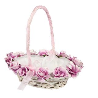 Cesta flores rosa