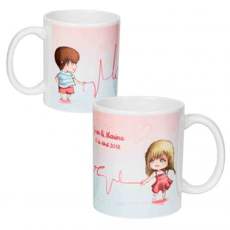 Taza personalizada, para regalo de invitados de boda