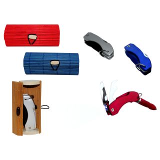 LLAVERO MULTIUSOS+LINTERNA+BOLI EN CAJA DE MIMBRE