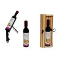ABREBOTELLAS BOTELLA DE VINO + CAJA MIMBRE REDONDA(8520)