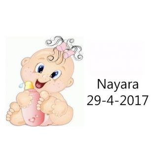 Tarjetita de bebé para niña y biberón