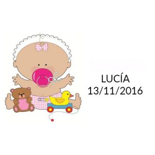 Tarjetita de bebé para niña con chupe