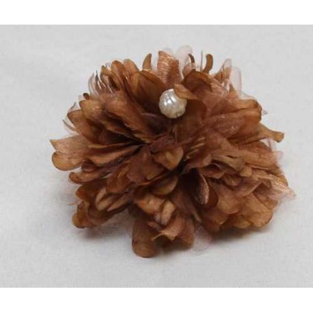 Tocado Beige Oscuro con perla