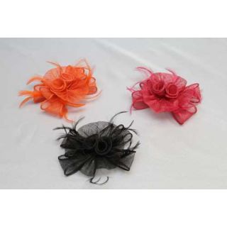 Tocado Flor Sinamay y Pluma Oca Biots tintadas en 3 colores