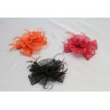 Tocado Flor Sinamay y Pluma Oca Biots tintadas en 3 colores