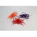 Tocado-Peina Flor Sinamay y plumas 3 colores