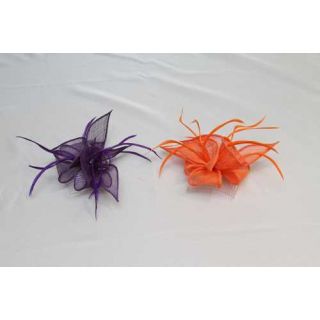 Tocado-Peina Flor Sinamay y plumas 2 colores