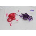 Tocado-Peina Flor Sinamay y plumas 2 colores