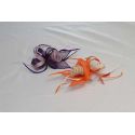 Original Tocado-Peina Flor Sinamay y plumas 3 colores