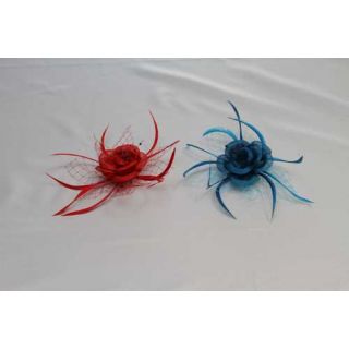 Flor Sinamay con pistilos, Velo-Red y pluma Faisán