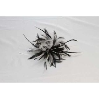 Tocado Plumas Cuello de Gallo Emperor y Marabu/Biot en Blanco y