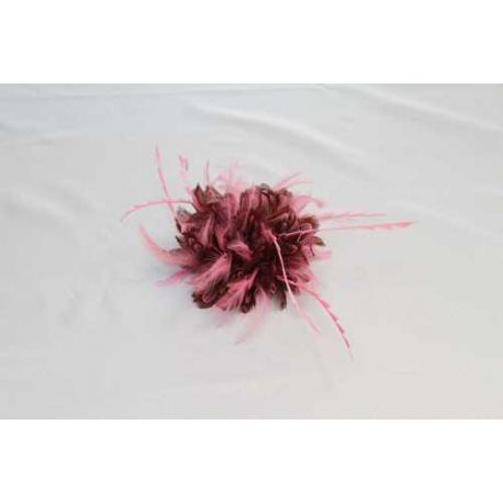 Tocado Montaje de Plumas Pavo Real Tintadas y Avestruz Recortad