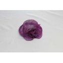 Tocado Tipo Pamela Sinamay Natural y Pluma Tintadas en Morado 1