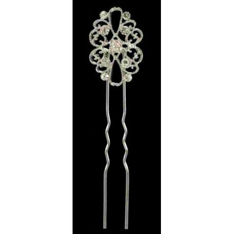 HORQUILLA DE PELO PLATA Y ZIRCONITAS