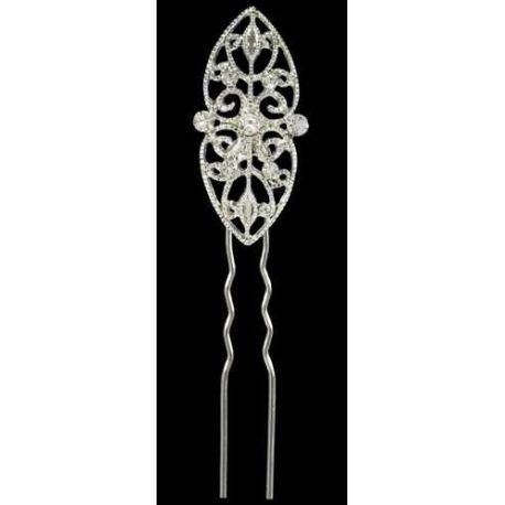 HORQUILLA DE PELO PLATA Y ZIRCONITAS