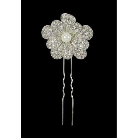 HORQUILLA DE PELO PLATA Y ZIRCONITAS, 1/2
