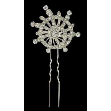 HORQUILLA DE PELO PLATA Y ZIRCONITAS