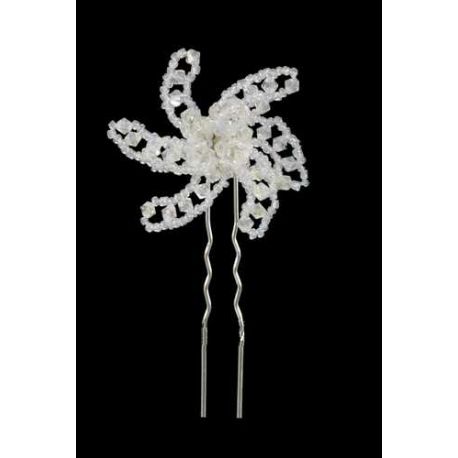 HORQUILLA DE PELO ESTRELLA ABALORIOS BLANCOS