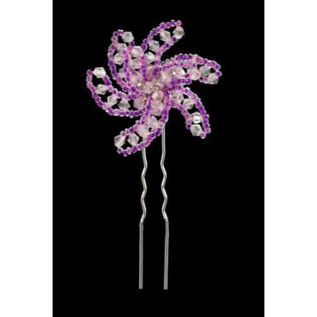 HORQUILLA DE PELO ESTRELLA ABALORIOS ROSAS