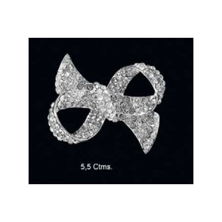 COLETERO LAZO ZIRCONITAS BLANCO 5,5 cm.