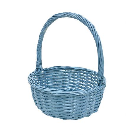 CESTA DE MIMBRE AZUL 37 CM 