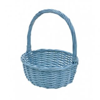 CESTA DE MIMBRE AZUL 27 CM 