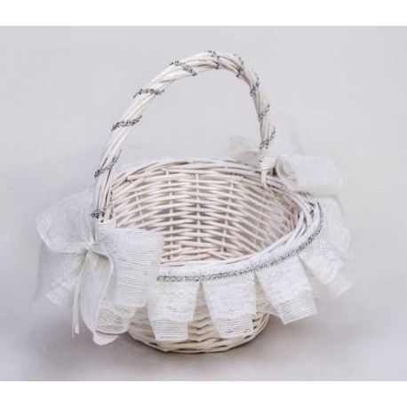 CESTA MIMBRE PEQ. CON YUTE BLANCO