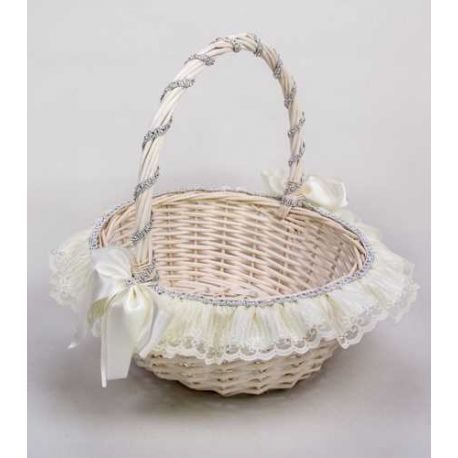 CESTA MIMBRE PQE. CON BRILLANTITOS DEC. BEIG