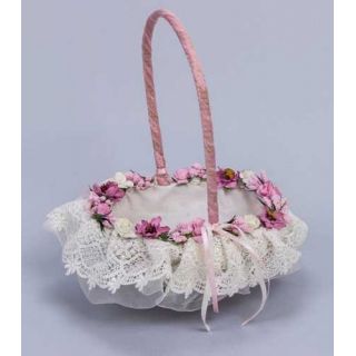 CESTA ALIANZAS ROSA Y FUCSIA