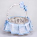 CESTA PEQ. TELA LUNARES Y RAYAS AZUL