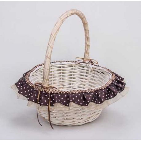 CESTA MIMBRE BLANCA MED. LUNARES marron osc.