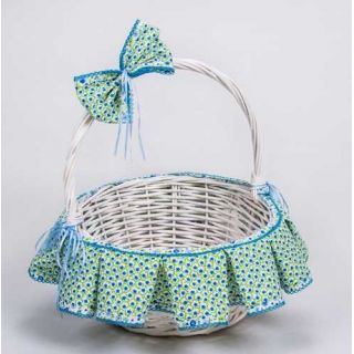 CESTA MIMBRE BLANCA GDE. ESTAMPADO azul-verde
