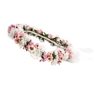 CORONITA ROSA CLARO Y BLANCA 