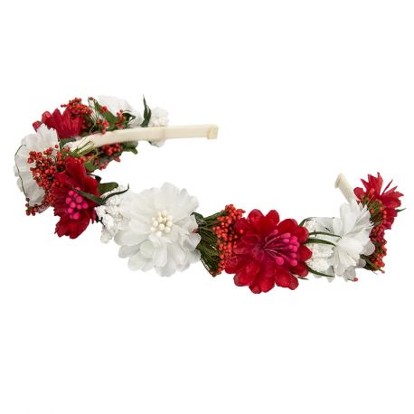FELPA FLORES ROJAS Y BLANCAS 