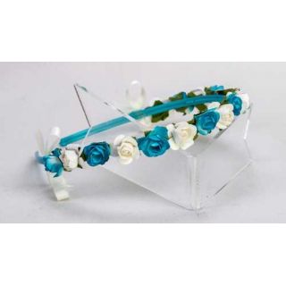 FELPA ESTRECHA AZUL C/ FLORES AZUL-BLANCO