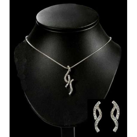 CONJUNTO GARGANTILLA Y PENDIENTES ZIRCONITAS