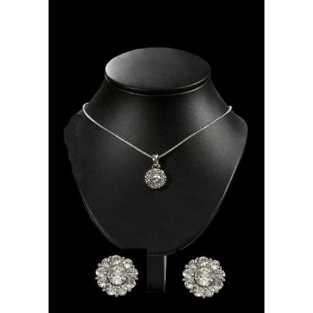 CONJUNTO GARGANTILLA Y PENDIENTES ZIRCONITAS