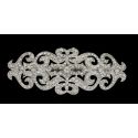 BROCHE NOVIA PLATA Y ZIRCONITAS 7 cm.
