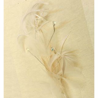 Tocado Beige Plumas y Cristal