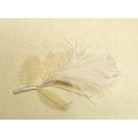 Tocado Blanco-Beige de Novia