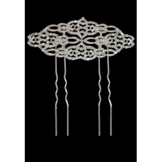 GANCHO DE PELO PLATA Y ZIRCONITAS, 7,5 cm