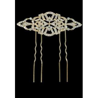 GANCHO DE PELO DORADO Y ZIRCONITAS, 7,5 cm