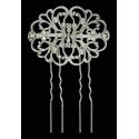 GANCHO DE PELO PLATA Y ZIRCONITAS, 5 cm