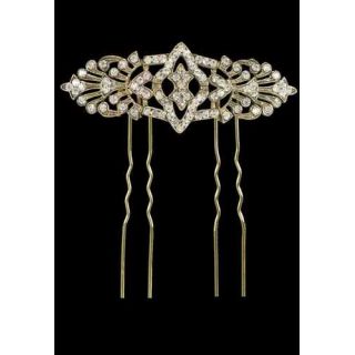 GANCHO DE PELO DORADO Y ZIRCONITAS, 7 cm