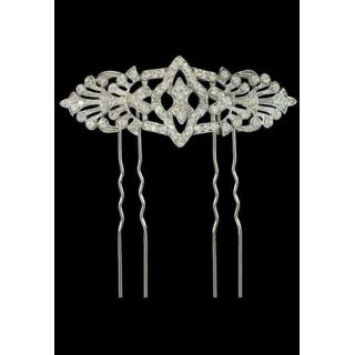GANCHO DE PELO PLATA Y ZIRCONITAS, 7 cm