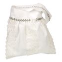 BOLSO NOVIA 3 BANDAS ENCAJE Y ADORNO PLA